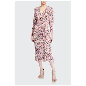 Veronica Beard Arielle Floral Print Silk Dress Size 10 NWT